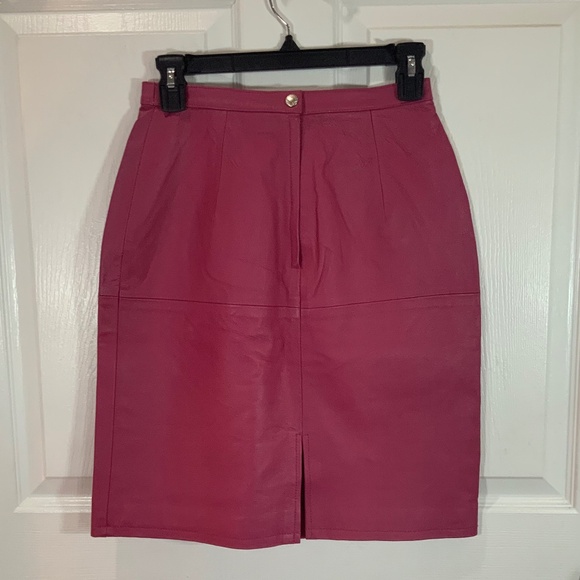 Styleworks Leather Pink 90s Mini Skirt Size 6 New - Picture 3 of 7